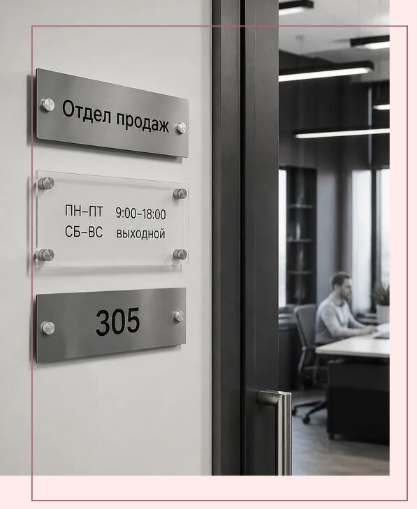 Офисные таблички на дверь в Белой Калитве по цене от 5082 р. | Аванза-Бкл